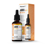 Vitamine ADEK junior pour enfants gouttes (300 mcg + 10 mcg + 4 mg + 20 mcg) complément alimentaire sans gluten 30 ml - Pharmovit