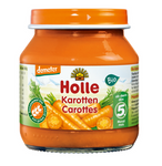 Wortelpuree, zonder toegevoegde suikers, glutenvrij, vanaf 5 maanden, Demeter biologisch 125 g potje – Holle