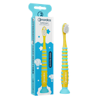 Brosse à dents enfant 10500 poils ultra-doux, jaune et bleue, fusée - Nordics