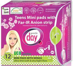 Serviettes hygiéniques mini avec bande anionique pour adolescentes, 12 unités – Gentle Day