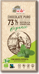 Bittere chocolade 73% cacao met munt BIO 100 g