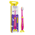 Brosse à dents pour enfants 6900 super souple dinosaure rose et jaune - Nordics