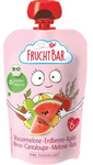 Biologische fruitmoes met watermeloen, aardbei, appel, peer, meloen en rijst 100 g – Fruchtbar