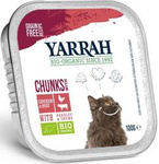 Kattenvoer stukjes kip en rundvlees Biologisch 100 g – Yarrah