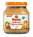 Holle Appelpuree zonder toegevoegde suikers, glutenvrij, vanaf 5 maanden, Demeter biologisch, 125 g potje