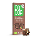 Chocolade met hazelnoten 70% minder suiker Biologisch 40 g – Cocoa