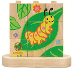 Puzzle en bois "De la chenille au papillon" dès 24 mois (15,5 x 7,5 x 13,5 cm) certifié FSC – Everearth