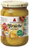 Bio Pfirsichhälften in leichtem Sirup, glutenfrei, 340 g (175 g) Glas – Zwergenwiese