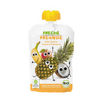 Purée pomme-banane-ananas-noix de coco sans sucres ajoutés, sans gluten, dès 6 mois, Bio, 100 g – Freche Freunde