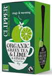 Thé vert au citron vert et au gingembre Fair Trade Bio (20 x 2 g) 40 g – Clipper