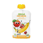 Compote banane, pomme, fraise, framboise, sans sucres ajoutés, sans gluten, dès 6 mois, Bio 100 g – Freche Freunde