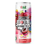 Popping Boba Bubble Tea, Teegetränk mit Litschisaft und platzenden Perlen, 320 ml – Vinut