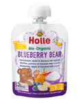 Bosbessen teddybeer mousse in een tube (yoghurt - bosbessen - appel - banaan) zonder toegevoegde suikers vanaf 8 maanden bio 85 g - Holle