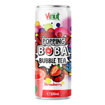 Popping Boba Bubble Tea Teegetränk mit Erdbeersaft, 320 ml – Vinut