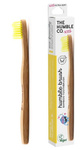 Brosse à dents pour enfants The Humble, en bambou, ultra-souple, jaune 14,5 cm